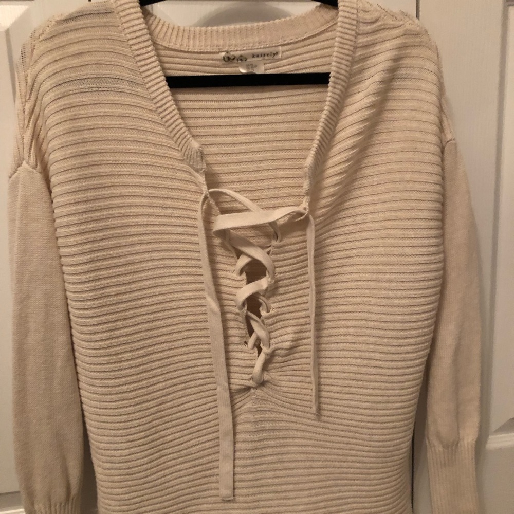 tan long sweater